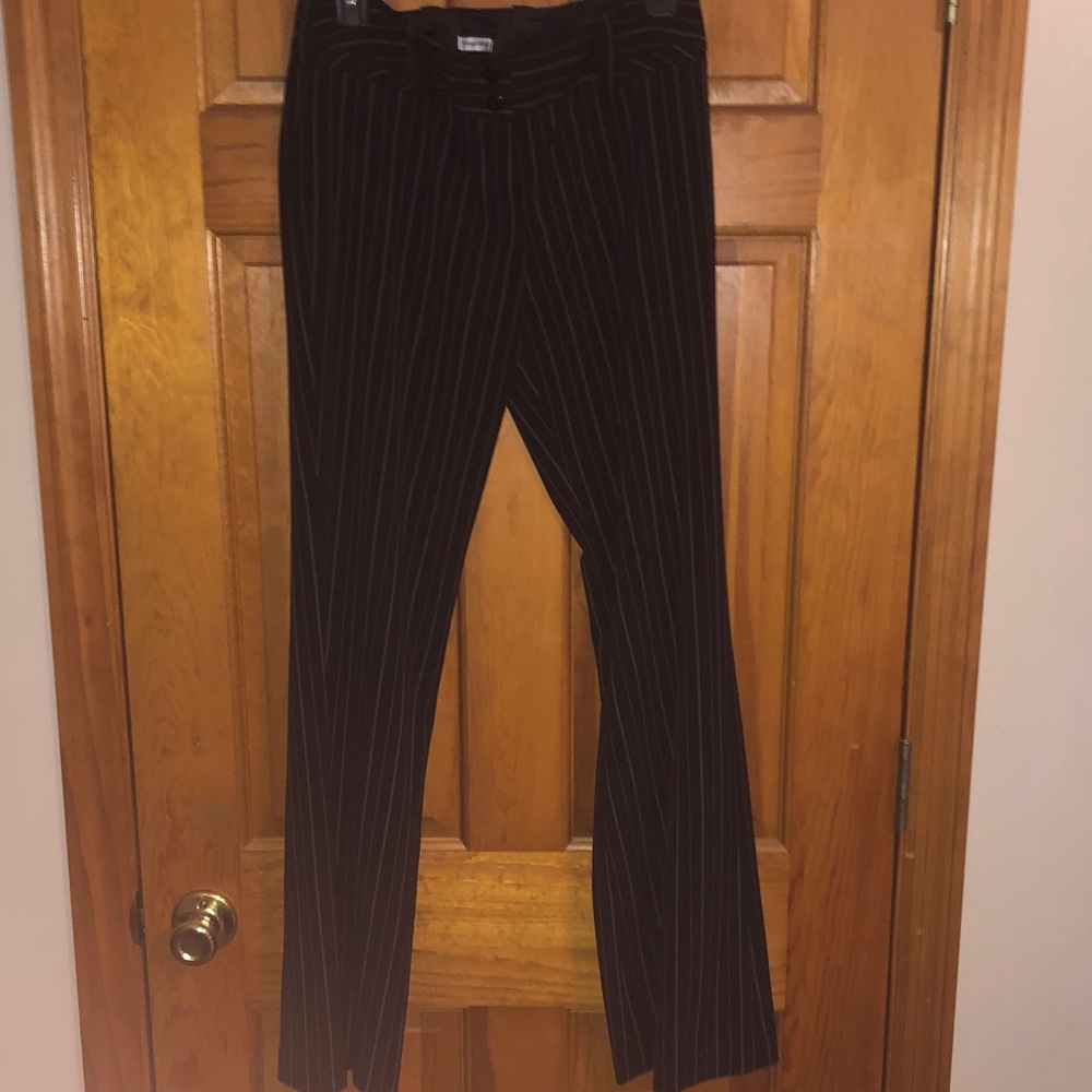 Women's Black Pinstripe Dress Pants